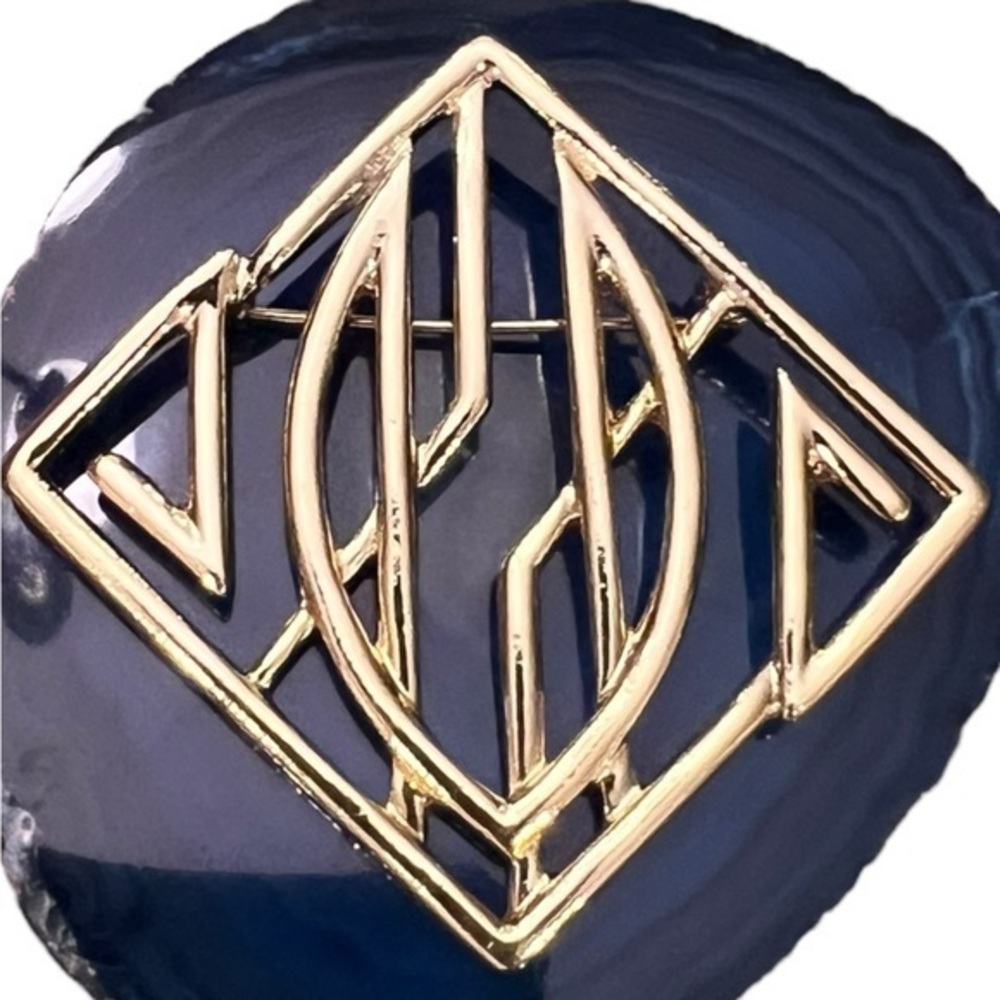 Modern Gold Brooch Lapel Pin Abstract Costume Jewelry Accessory Preppy Acadamia